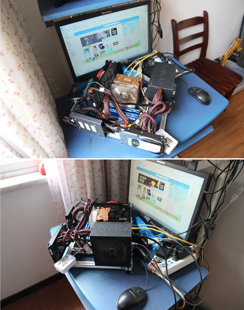 Компьютер ATX алюминиевый корпус горизонтальная открытая машина DIY хост-бокс Настольный персональный шасси прозрачный креативный