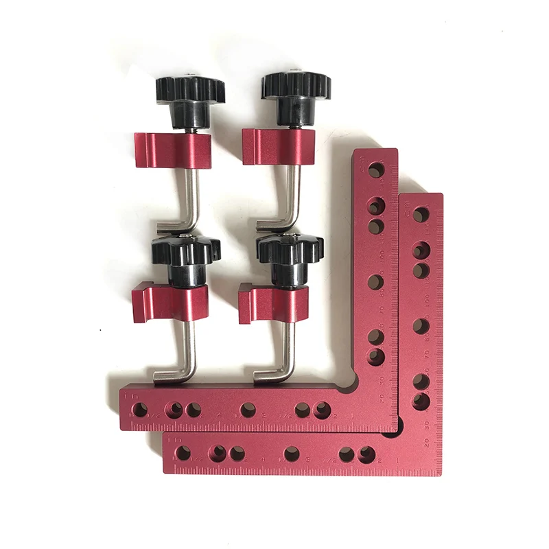 160x160mm 6pcs 160x160mm Square Ruler L Block Ruler 90 Degree Right Angle Positioning Panel Fixing Clip Woodworking Carpenter Tools - Цвет: 160x160mm