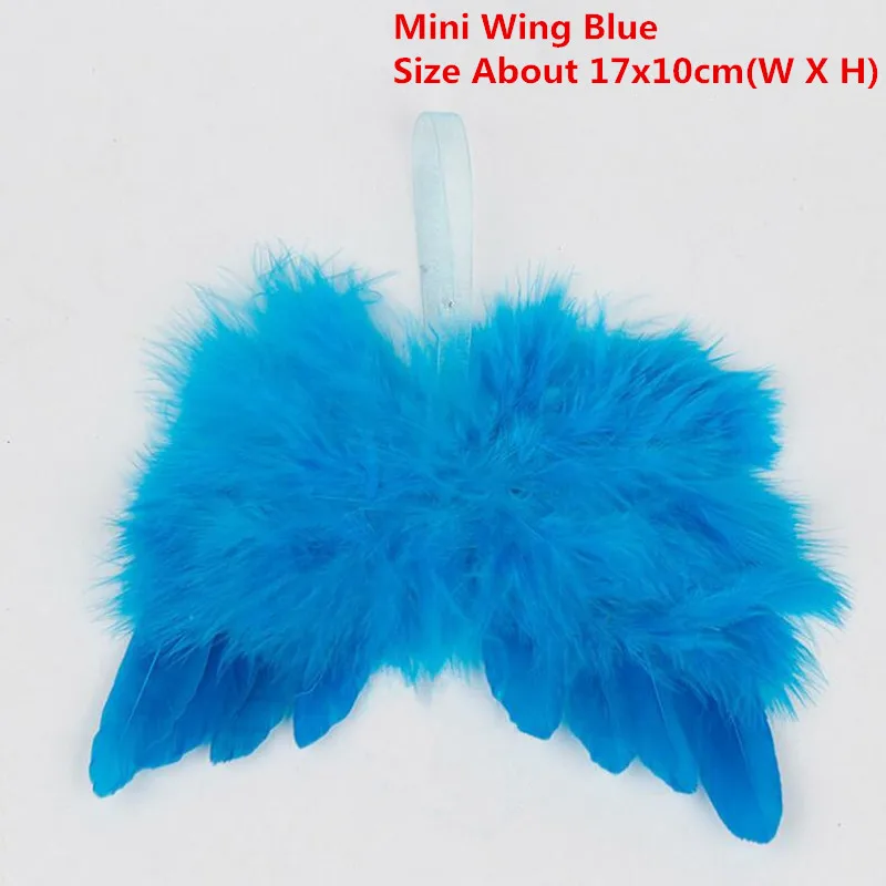 wing blue Одежда для маленьких девочек с перьями и крыльями ангела; обруч на голову с кольцом; головной убор для новорожденных; реквизит для фотосессии на день рождения и Хэллоуин - Цвет: wing blue
