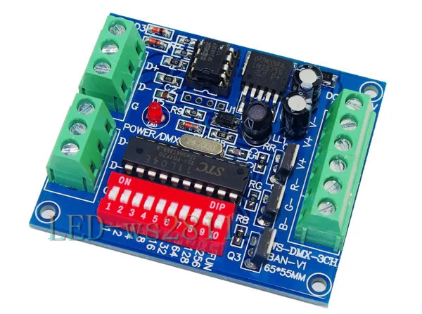 Легко DMX DMX512 3CH светодиодный декодер контроллер RGB диммер диск для Светодиодный s DC