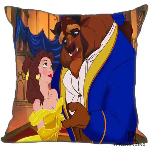 Pillowcase Лучшая изготовленная на заказ Красавица и Чудовище(1)@ Наволочка на подушку, спальня квадратная Наволочка на молнии(с одной стороны)#190404-01-70 - Цвет: Pillowcase