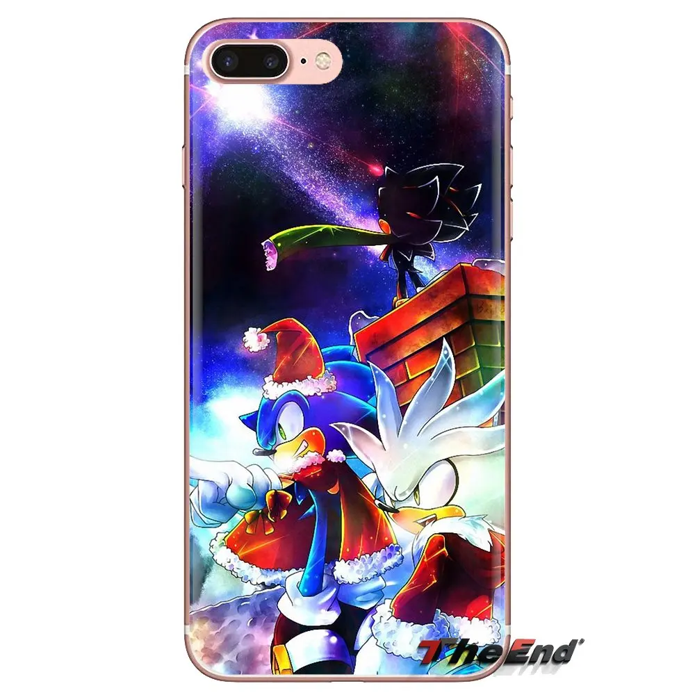 Серебряный Соник Ежик Shadow Sega для iPod Touch Apple iPhone 4 4S 5 5S SE 5C 6 6S 7 8 X XR XS Plus MAX прозрачный