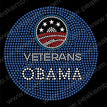 30pcs/Lot Free Shipping Hotsale 2012 Veteran Obama Iron On Rhinestone Transfers Wholesale + Retail | Дом и сад