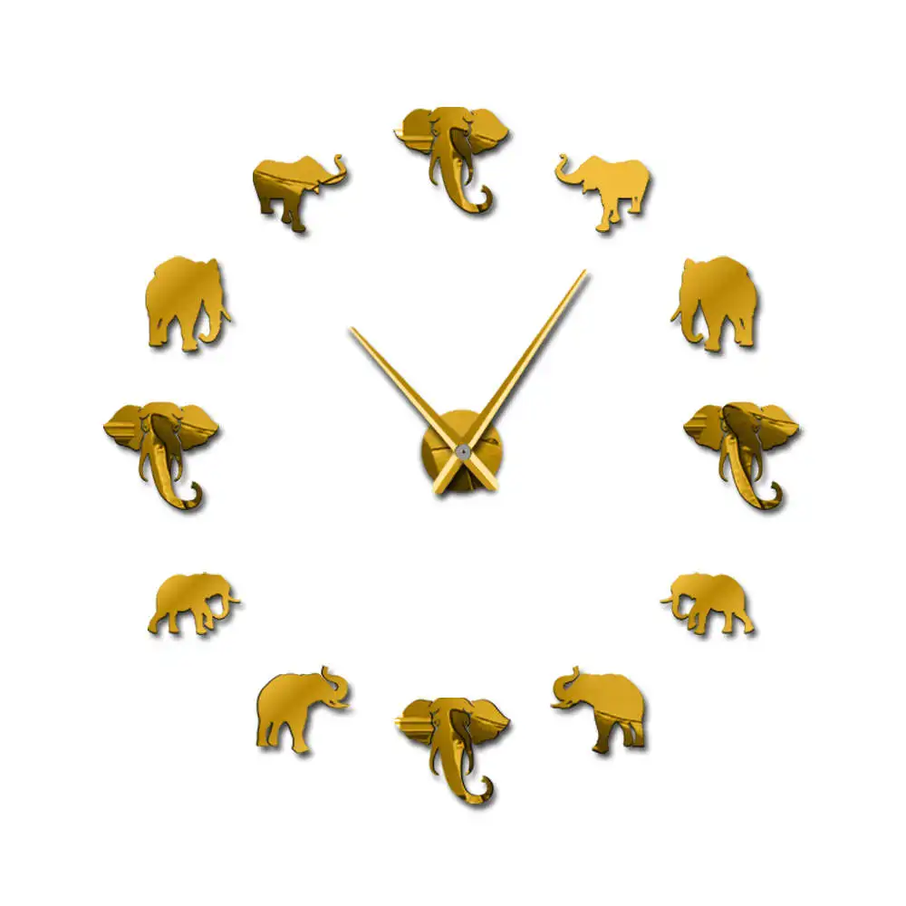 Большие настенные часы &quotсделай сам&quot современный дизайн изображение животных