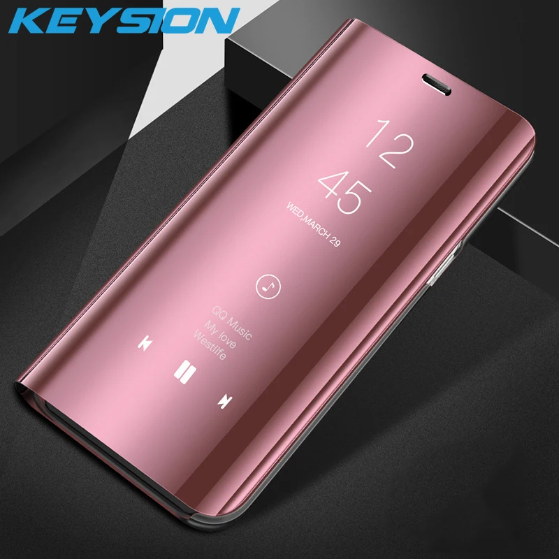 Прозрачный умный зеркальный флип-кейс KEYSION для OPPO Reno R17 Pro F11 кожаный