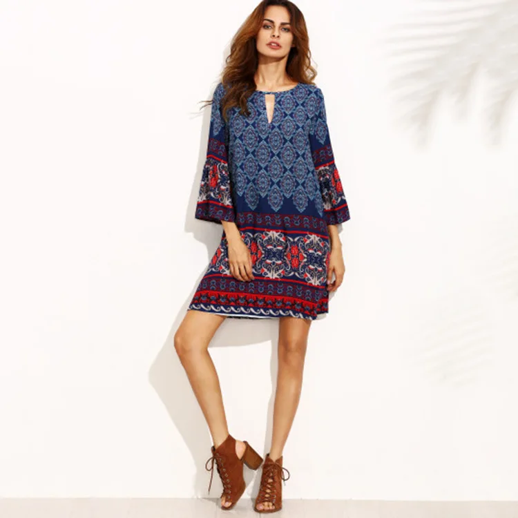 Женское винтажное шифоновое платье Inngraee свободное до колена с цветочным принтом