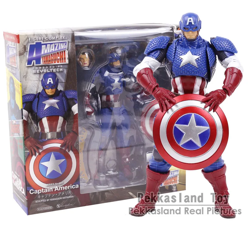 

Удивительная экшн-фигурка Yamacuchi Legends Captain America из ПВХ, коллекционная игрушка, 16 см
