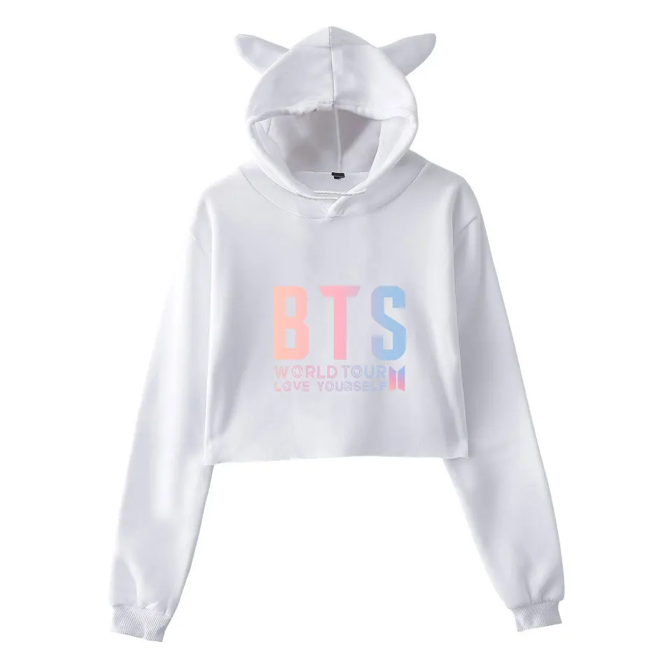 Kpop BTS World Tour корейские друзья толстовки Cat с капюшоном для женщин уличная Harajuku