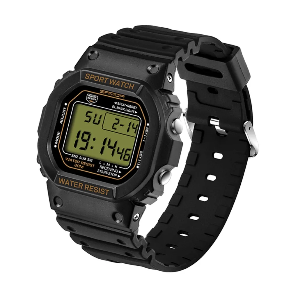 1 PC Military Waterproof Men's LCD Digital Stopwatch Date Rubber Sport Wrist Watch