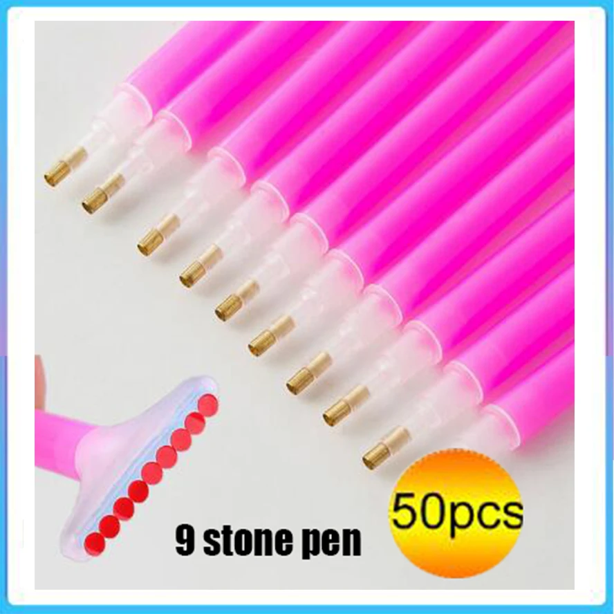 

DIY Diamond Embroidery Pen Diamond Painting Tools 50 Pcs/lot Acrylic Rhinestone Dotting Pens Diy Craft Tool Set For Women Girl