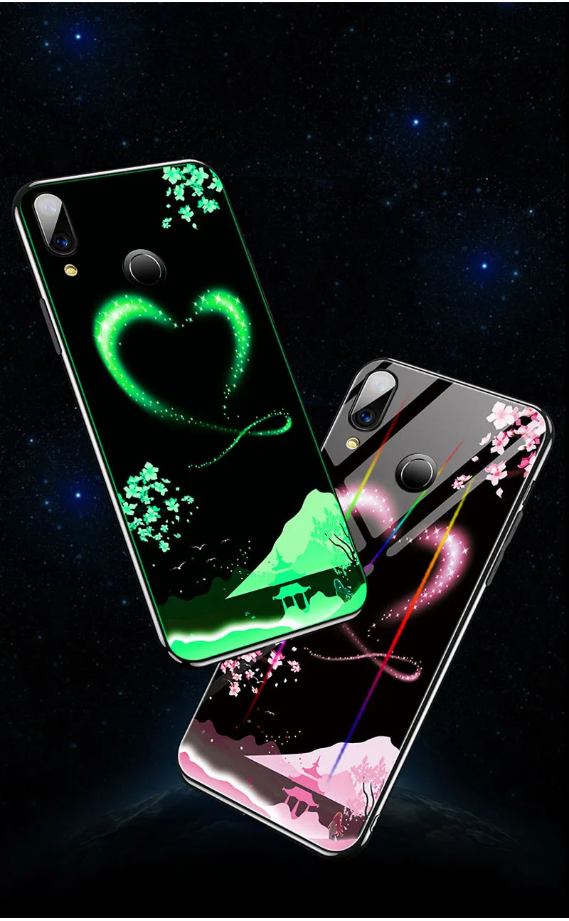 Светящийся чехол из закаленного стекла для OPPO F9 A7X K1 R15X R17 RX17 Pro A83 A1 A79, градиентная Радужная Лазерная оболочка