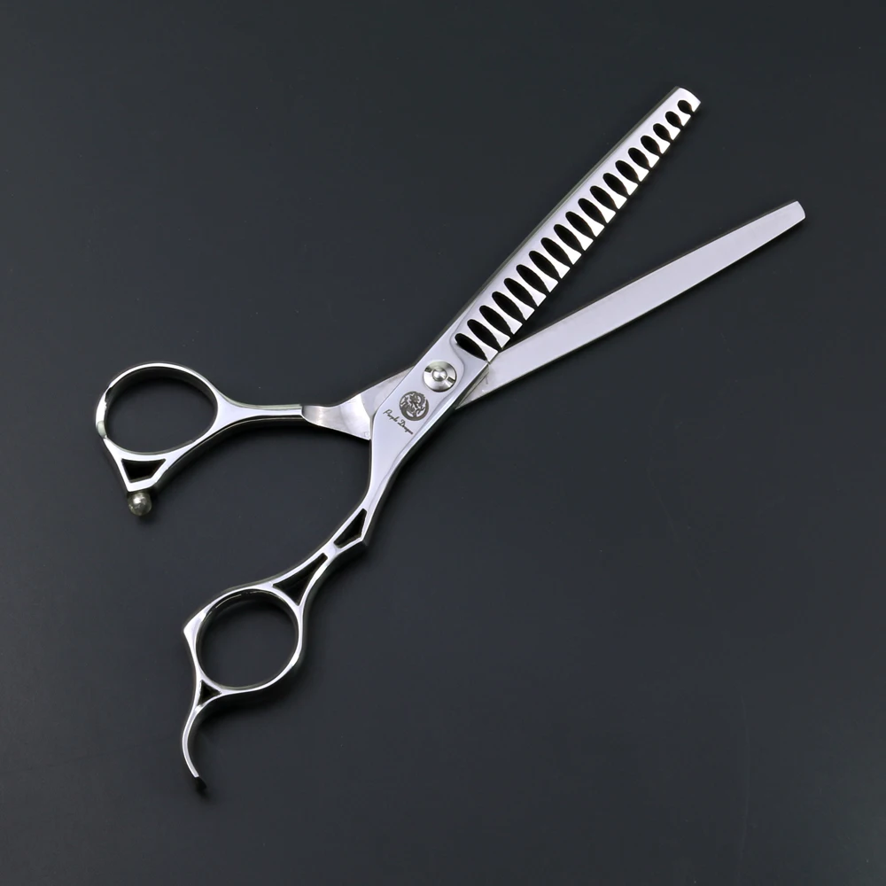 

Purple Dragon 7 inch Professional Pet Shark Scissor Fish Teeth Chunker Dog Grooming Shear for Pet Hair Salon Grooming tools