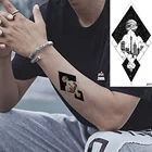 VANKIRS водонепроницаемые геометрические городские планетарные руки мужские татуировки наклейки Женские нагрудные черные татуировки на заказ временные искусственные наручные татуировки