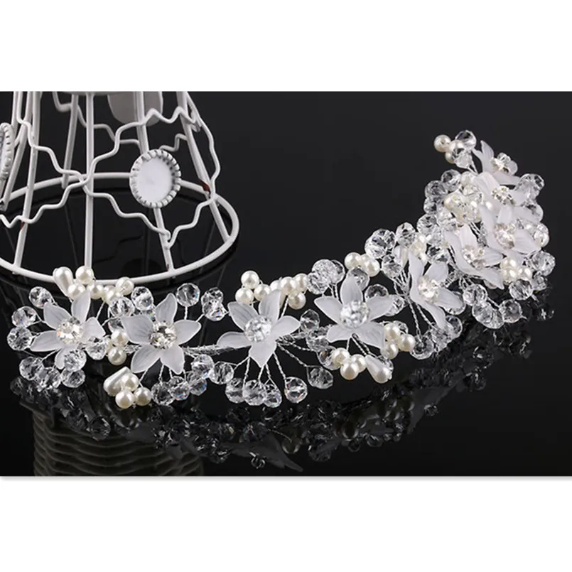 Свадебные украшения для волос тиары с жемчужинами и кристаллами свадебные