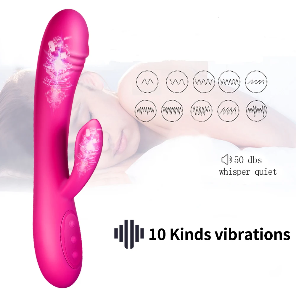 Rabbit Dildo Vibrator Vagina G Spot Clitoris Stimulator Sex Toys for Adults Women Silicone Clitoral Female Masturbator | Красота и