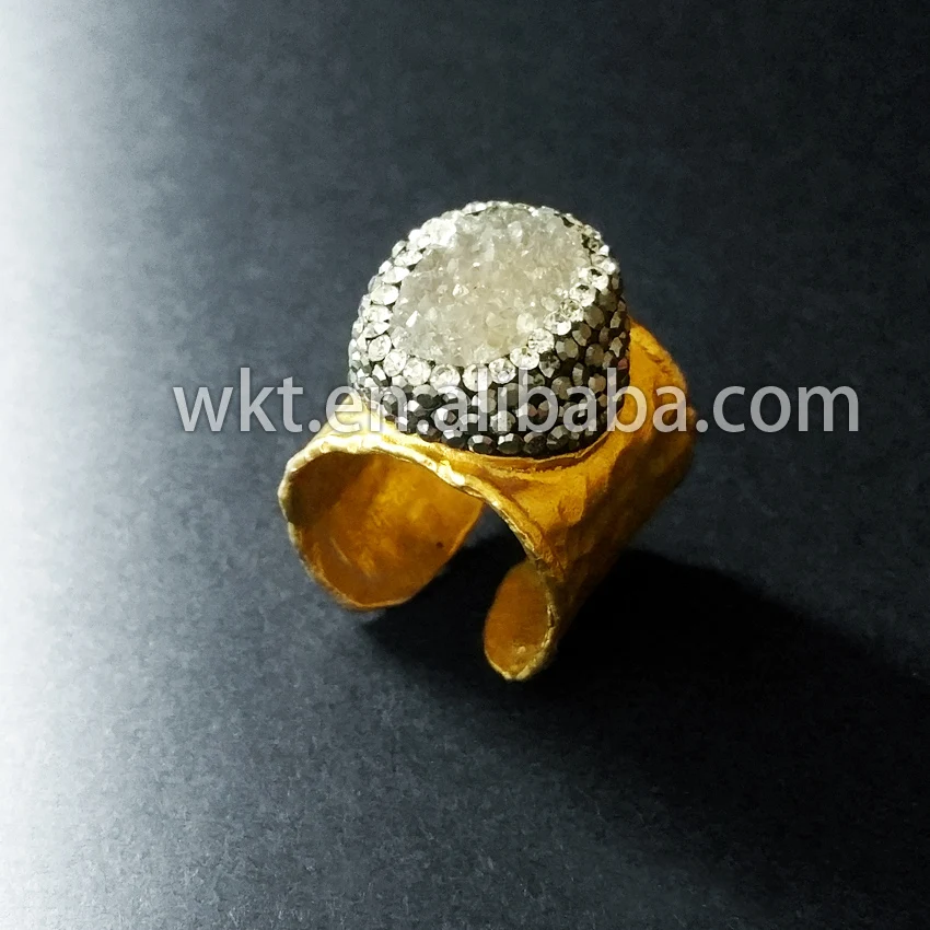 Эксклюзивные женские модные кольца Друза с инкрустацией фианитами сверкающие