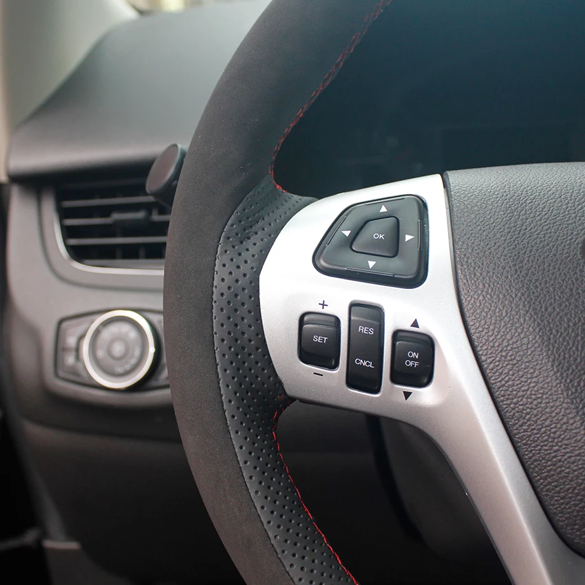 Черная натуральная кожа черная замша искусственная для Ford Explorer 2011-2016 Taurus 2012-2015 Edge