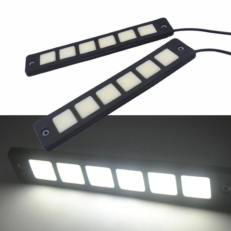 White 60SMD 2X Белый COB светодиодный Светодиодный фонарь постоянного тока 12 В 19 см дневное время ходовой свет Авто Внешние Гибкие Огни Водонепроницаемая противотуманная фара автостайлинг - Цвет: White 60SMD