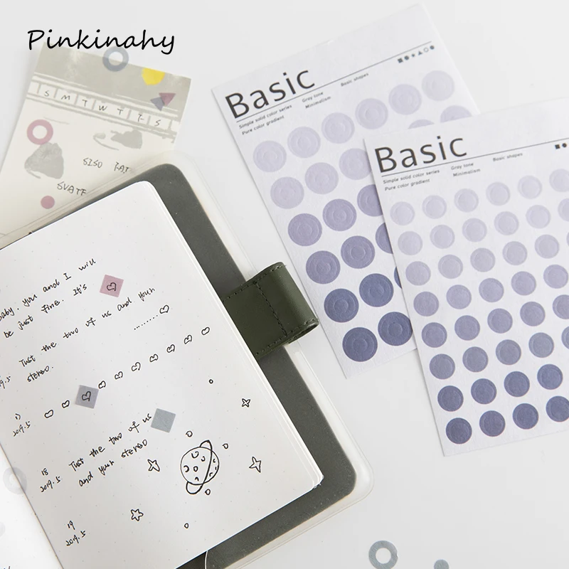 Простой красочный градиент Функция Круг Индекс стикер календарь Примечания