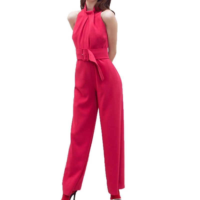 Летний комбинезон 2019 повседневный без рукавов женский на шнуровке женская