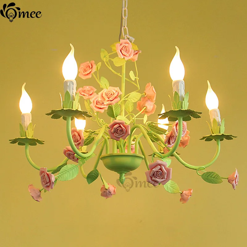 Светодиодные люстры в Корейском стиле комнатный светильник с 6 лампочками виде