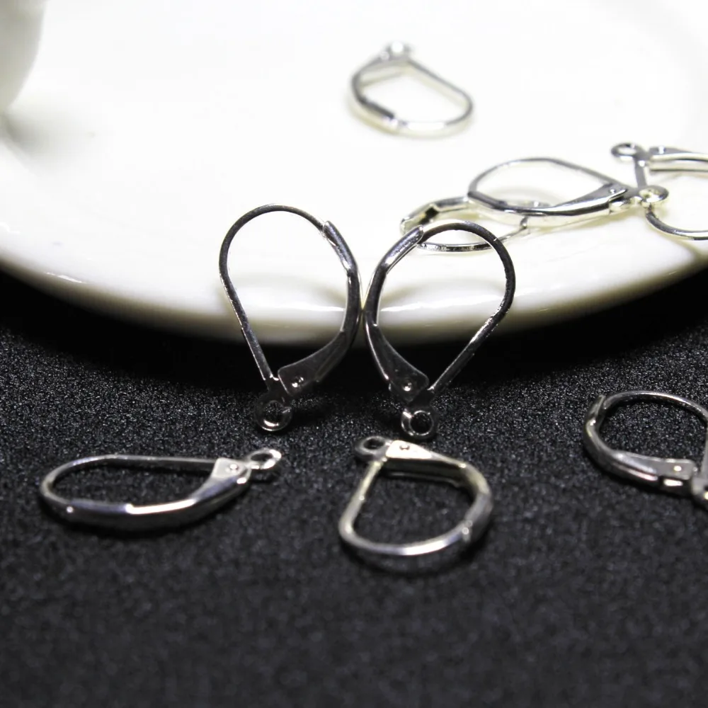50 шт. оптовые продажи фурнитура для серебряных сережек зажимных крючков серьги с