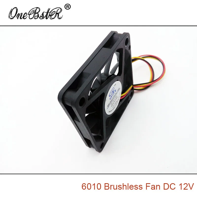 6010 бесщеточный вентилятор DC12V 0.16A 60X60X10mm истинный 3 PIN маленький источник питания 6