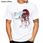 Лидер продаж Новая модная дизайнерская мужская футболка с коротким рукавом, топы в стиле панк с изображением осьминога волос радуги, хипстерская футболка