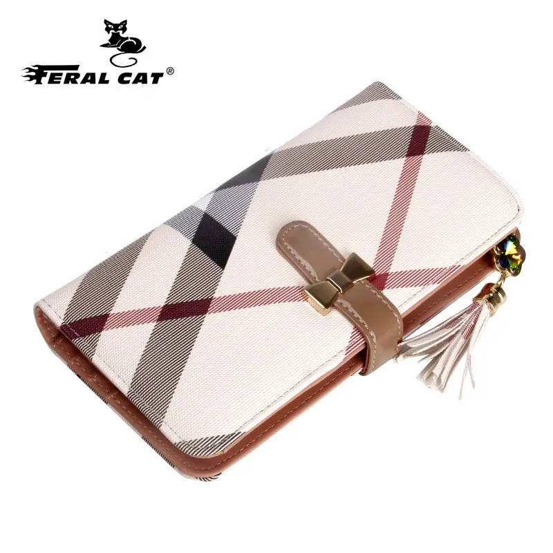 Известный бренд Модный классический полосатый Женский кошелек стандартные