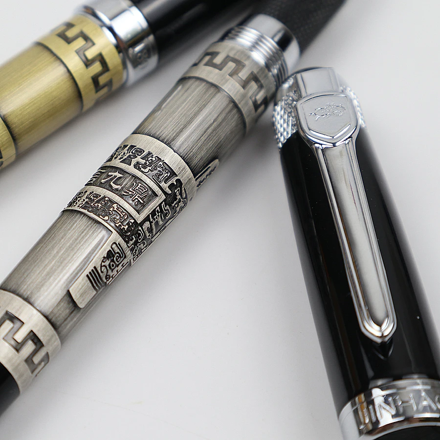 JINHAO189 Роскошная металлическая перьевая ручка подарочная коробка-2 ручки с синими