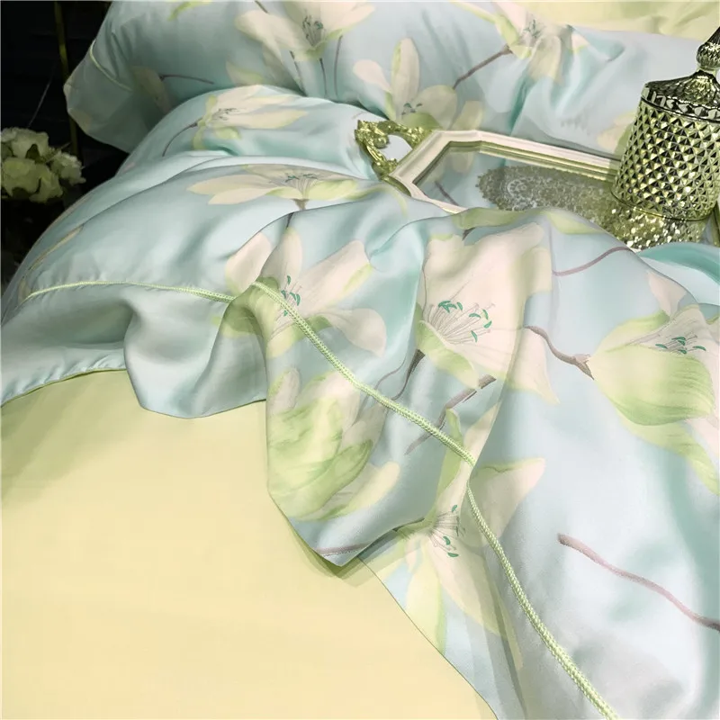 Летнее Европейское постельное белье наборы королевского размера tencel постельное белье пододеяльник простыня наволочки