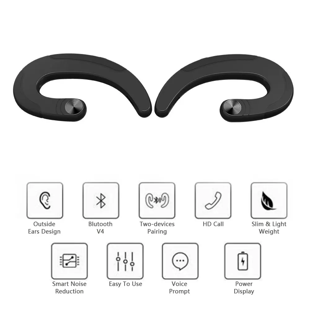 KOBWA HBQ-Q25 беспроводные Bluetooth наушники с костной проводимостью двойные