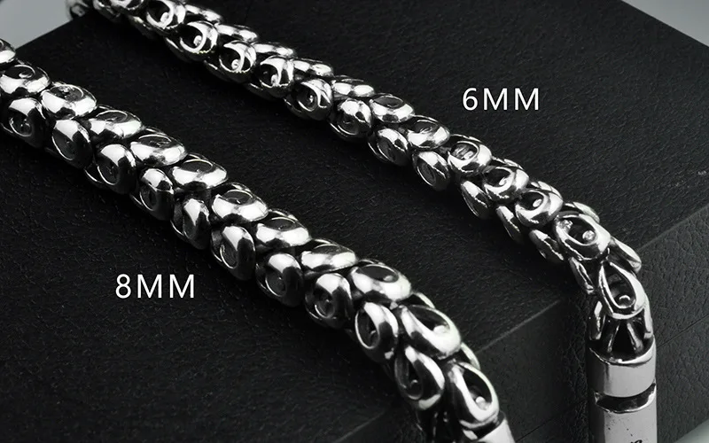 GAGAFEEL S925 тайский серебряный дракон чешуя штыревой браслет Мужская грубая цепь ручной работы винтажная Мода личность Властный Браслет