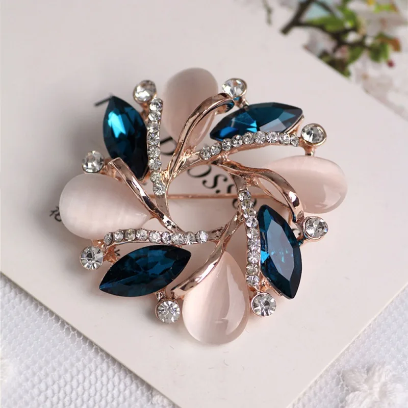 Handmade Women Fashion Brooches Pin Crystal Bauhinia Shape Brooch Accessories For Dress Sweater Decorative Ornament | Украшения и
