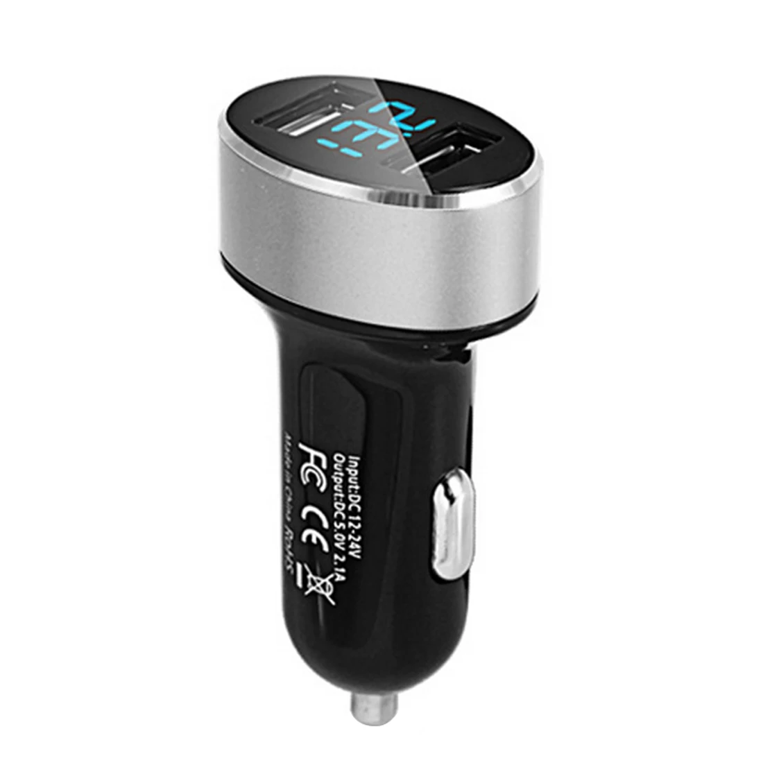 Серебристый Dewtreetali Dual Usb Автомобильное зарядное устройство 3.1A автомобильный прикуриватель Универсальное USB Автомобильное зарядное устройство с дисплеем напряжения автомобиля для iphone6 7 Sum - Название цвета: Серебристый