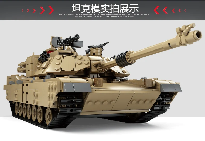 1463 unids Класико M1A2 Abrams MBT танк де 409 баталла принципал 2 в 1 Hummer Modelo Juguete bloques construccion