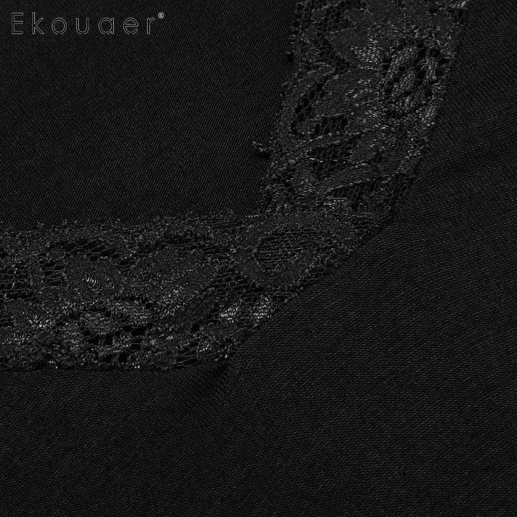 Ночная рубашка Ekouaer женская хлопковая с коротким рукавом | Женская одежда