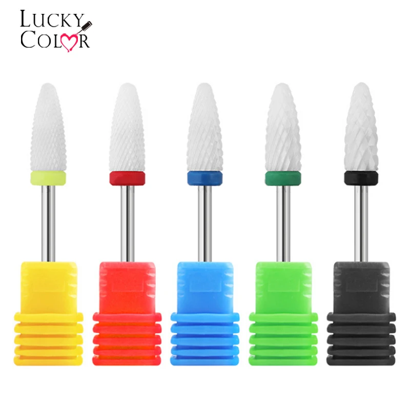 Nail Cone Tip Ceramic Drill Bits Electric Cuticle Clean Rotary For Manicure Pedicure Grinding Head Sander Tool 1PCS | Красота и