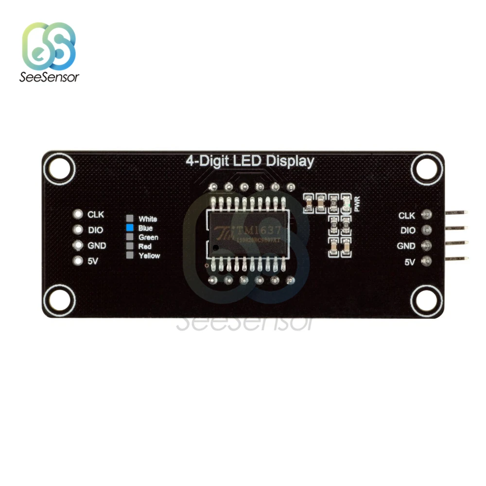 TM1637 0.56 Inch Digital Clock LED Display Tube 4 Digit Decimal 7 Segments Double Dots Module Blue 0.56&quot | Дом и сад