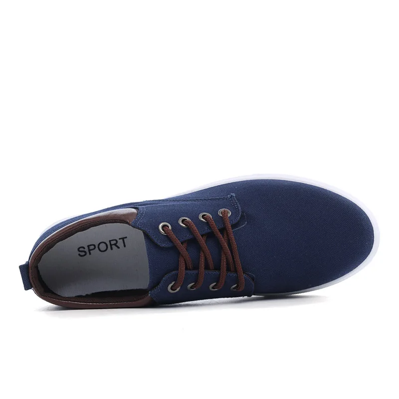 New Canvas Shoes For Men breathable Comfortable Casual Mens Fashion Lace-Up Brand Flat Loafers 2018 | Обувь