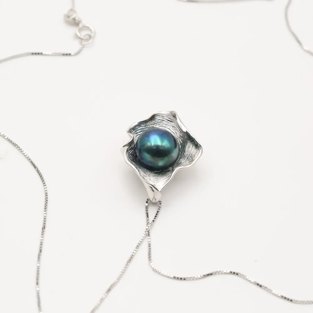 Колье с жемчужной подвеской в виде ракушки 9 5 10 мм серебро 925 пробы|necklace designer|necklace