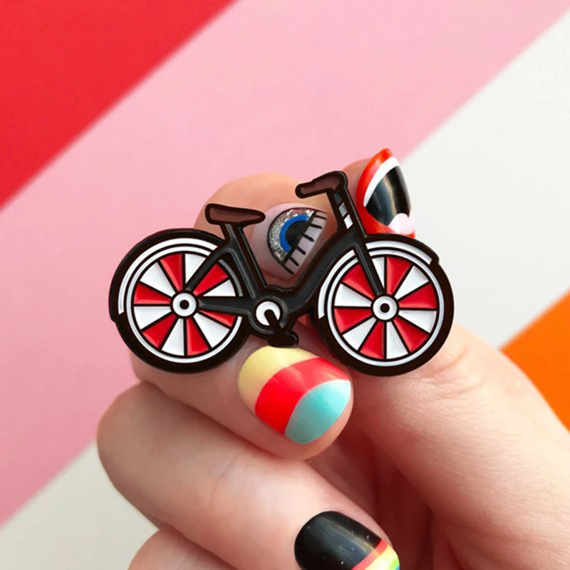 

I Love My Red Bicycle Pin Bike Brooch Cool Vintage Style Cyclists Badges Sports Lapel pins Biking Jewelry Biker Gift