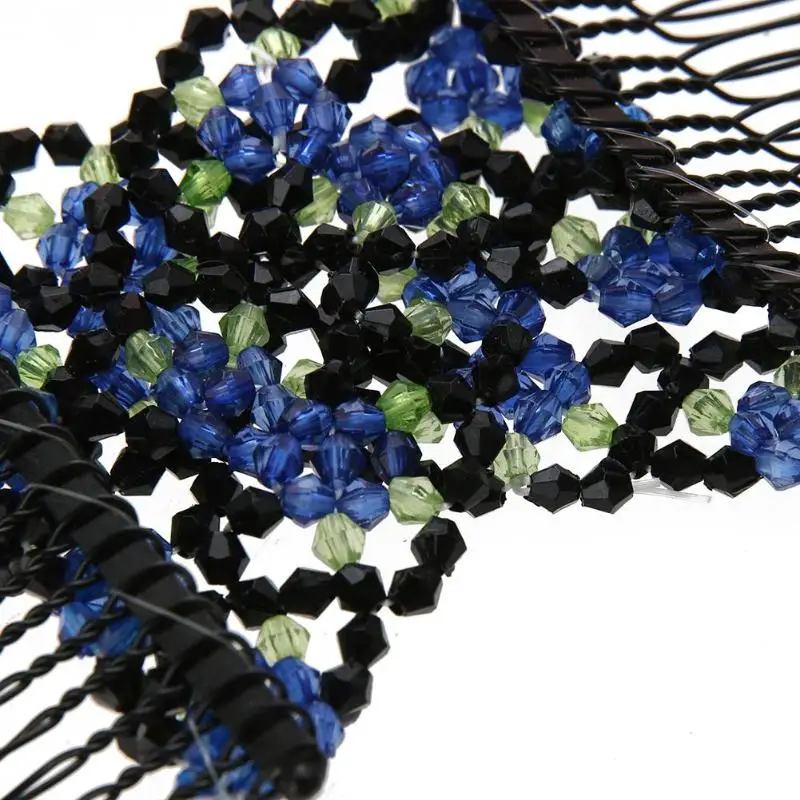 Винтажные Цветочные расчески из бисера зажим для волос растягивающийся двойной