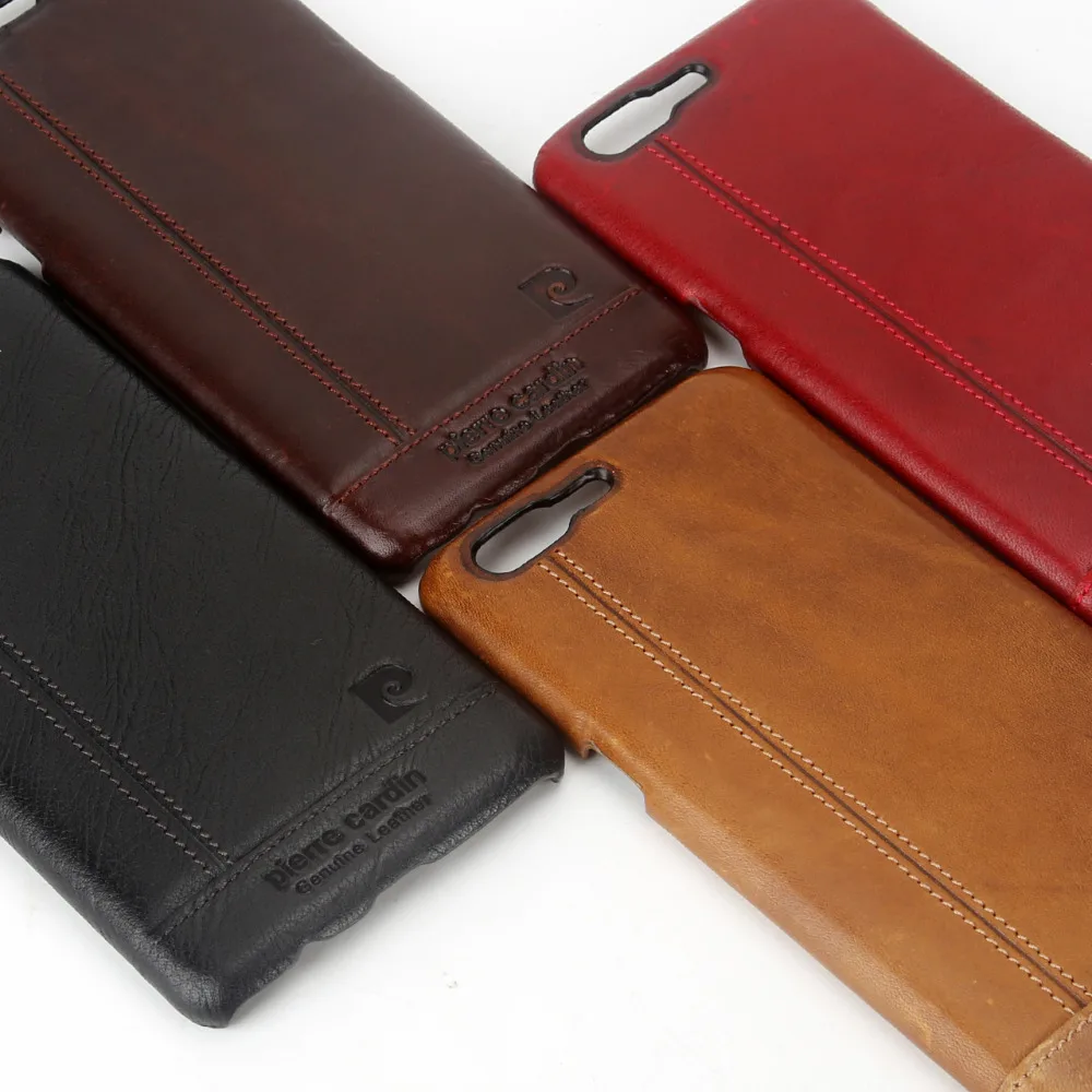 Твердая задняя крышка Pierre Cardin из натуральной кожи для One Plus 5 чехол Oneplus модный