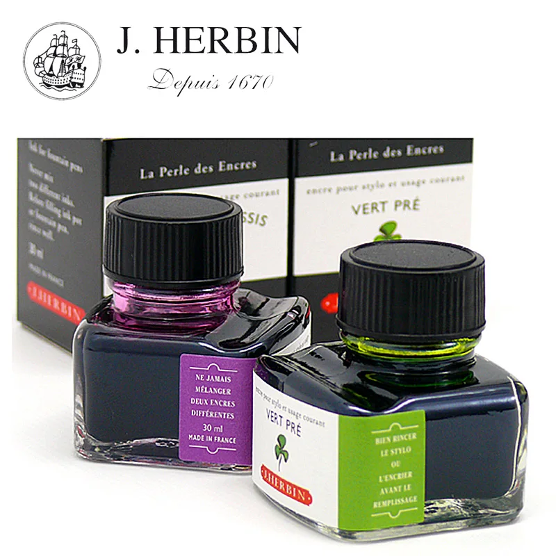 Франция J. HERBIN D Серия чернил не углеродистая не блокирующая ручка гладкое письмо цвет краситель чернила