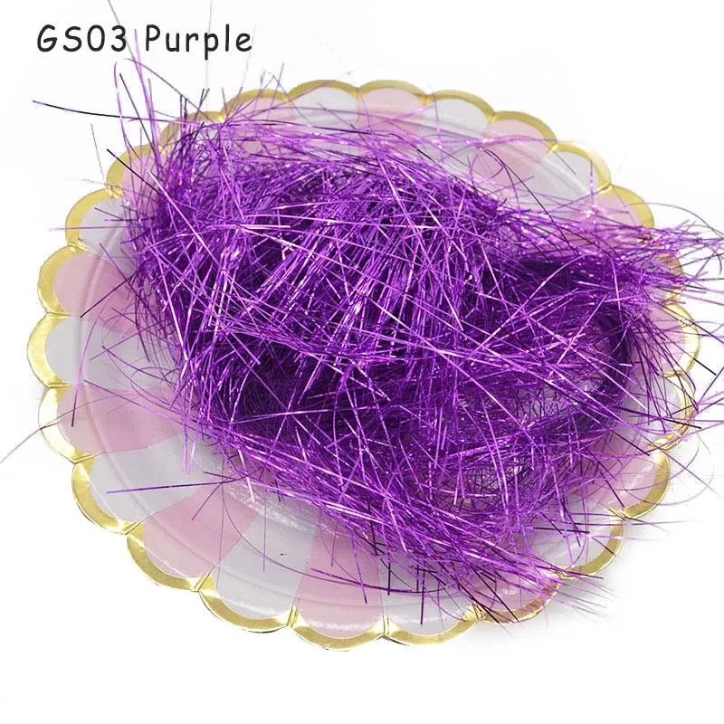 GS03 Purple 10 г/упак. измельченный рифленый рафии конфетти модные Фольга шелк сухой соломы ткани трава наполнитель подарочной коробки Свадебная вечеринка Декор подарок 7Z - Цвет: GS03 Purple