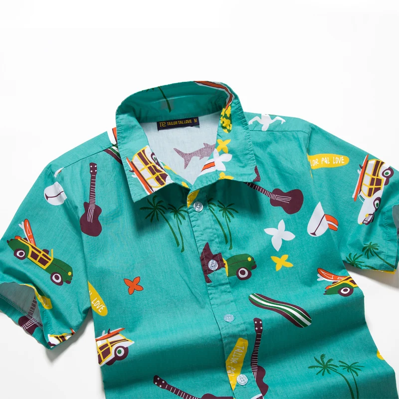 Camisa социальная masculina 2019 Пляжные рубашки Для Мужчин's в гавайском стиле хлопковая