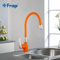 frap new arrival orange silica gel nose any direction kitchen faucet cold and hot water mixer torneira cozinha crane f4453 02