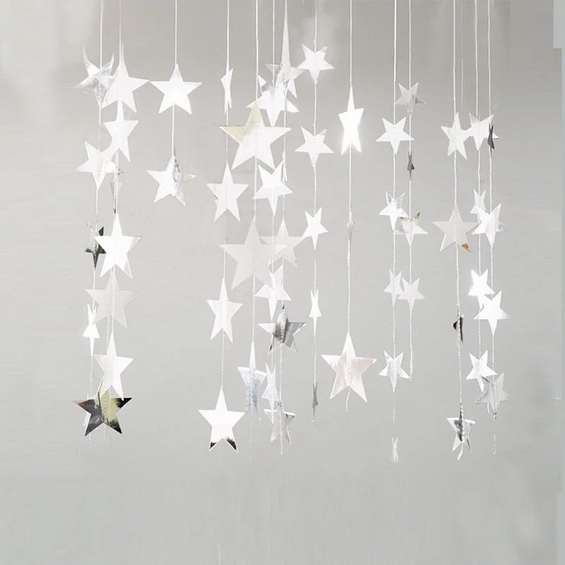 Junejour 4 м Звезда баннеры Бумажные Гирлянды Висячие украшения свадебный душ товары