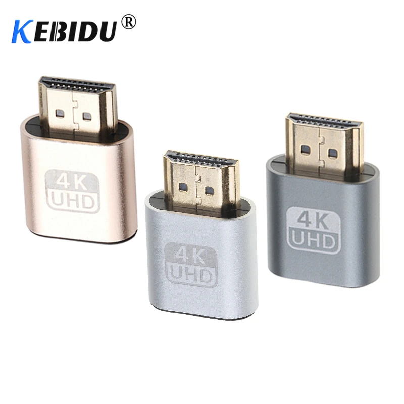 Kebidu VGA виртуальной Дисплей адаптер HDMI совместимых с DDC EDID заглушка Безголовый